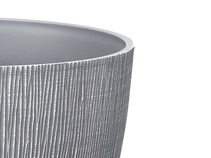 Ibergarden Maceta Cónica de Plástico PP 23 cm de Diámetro, Color Surtido (Gris, Marrón, Verde) con Relieve (Set de 24)