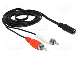 DeLOCK 85808 Cable de audio 2 x RCA hembra a 3,5 mm macho, 1,4 m