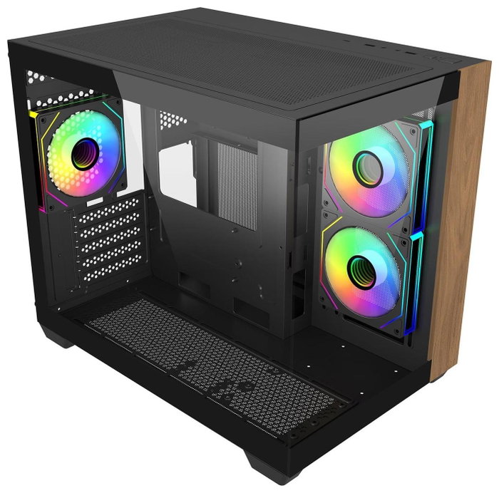 Cooler Master Elite 481 Wood Mini Tower con Vidrio Templado