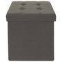 Home Deco Factory Caja-Puf Plegable Eleonor Gris con Almacenamiento 38x38x38 cm