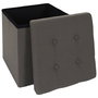 Home Deco Factory Caja-Puf Plegable Eleonor Gris con Almacenamiento 38x38x38 cm