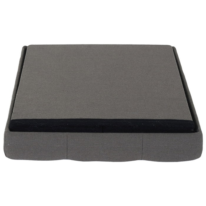 Home Deco Factory Caja-Puf Plegable Eleonor Gris con Almacenamiento 38x38x38 cm
