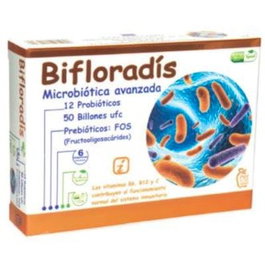 DIS Bifloradis 30 Cápsulas Probióticos para Intestino Irritable con 12 Cepas y 50 Billones UFC