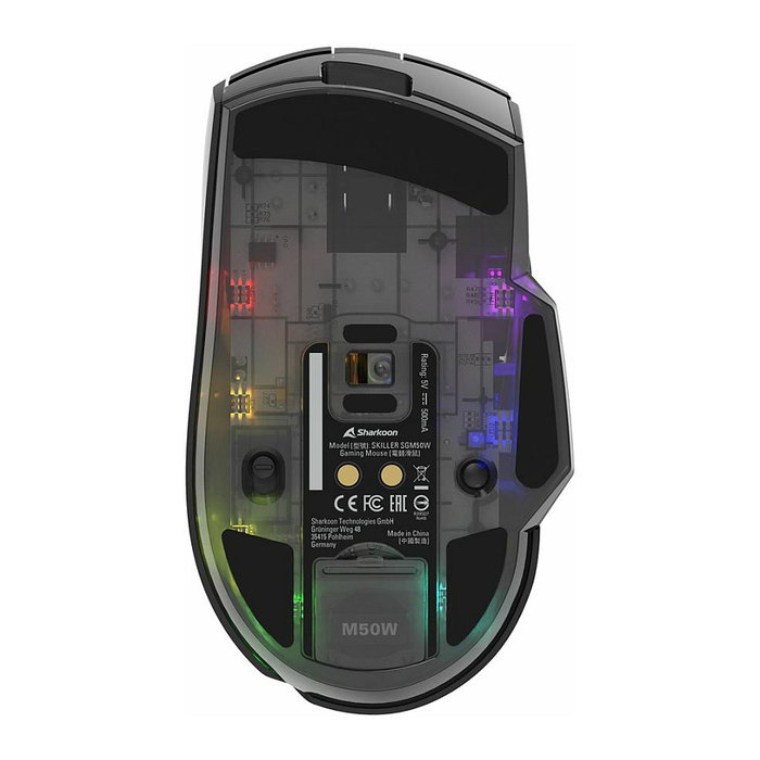 Sharkoon SGM50W Ratón para Juegos Inalámbrico RF/USB, Óptico 6400 DPI, 6 Botones con Cambio DPI, Iluminación RGB, Ergonómico para Diestros, Negro Sharkoon SGM50W Ratón para Juegos Inalámbrico RF/USB, Óptico 6400 DPI, 6 Botones con Cambio DPI, Iluminación RGB, Ergonómico para Diestros, Negro