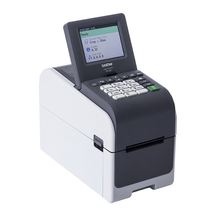 Brother TD-2350DSA203 Impresora de Etiquetas, Inalámbrica y Alámbrica, Térmica Directa 203 DPI, WiFi Ethernet Bluetooth, Negro Gris