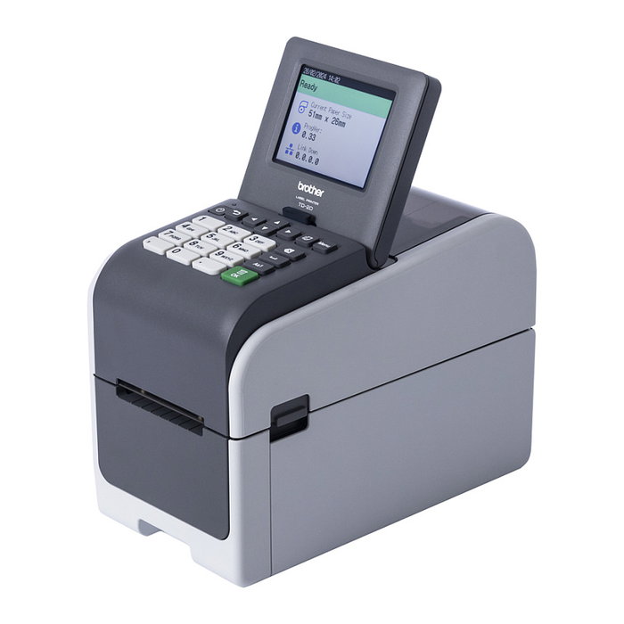 Brother TD-2350DSA203 Impresora de Etiquetas, Inalámbrica y Alámbrica, Térmica Directa 203 DPI, WiFi Ethernet Bluetooth, Negro Gris