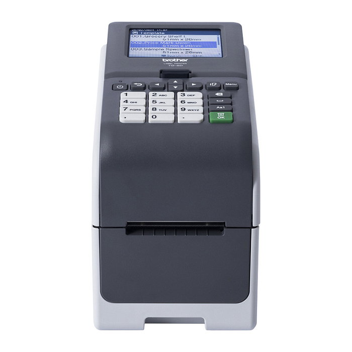 Brother TD-2350DSA203 Impresora de Etiquetas, Inalámbrica y Alámbrica, Térmica Directa 203 DPI, WiFi Ethernet Bluetooth, Negro Gris