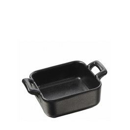 REVOL Belle Cuisine Cazoleta con Asas - Cazoleta de porcelana negra 13x13x4 cm para vajilla (Set de 4)