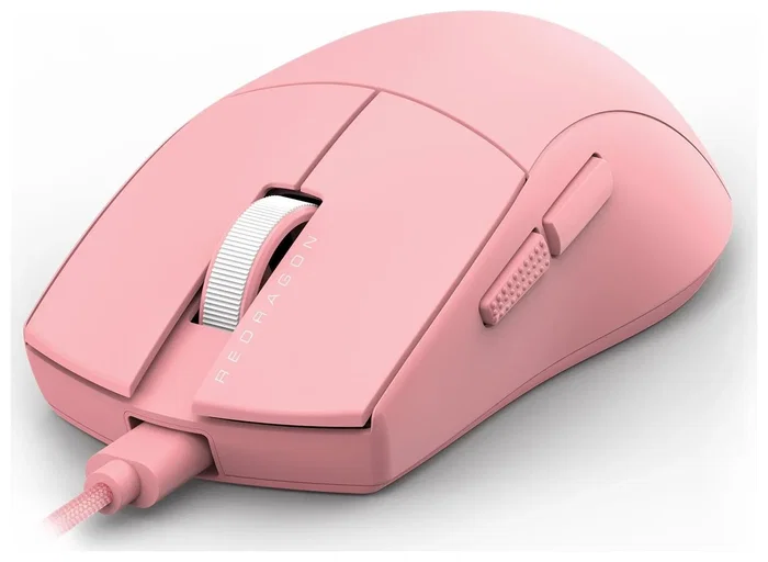 Redragon K1NG M724P Ratón Gaming Láser Rosa, 12400 DPI, 6 Botones, Cable USB 1.5m