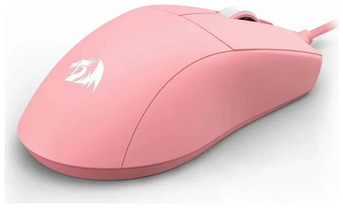 Redragon K1NG M724P Ratón Gaming Láser Rosa, 12400 DPI, 6 Botones, Cable USB 1.5m