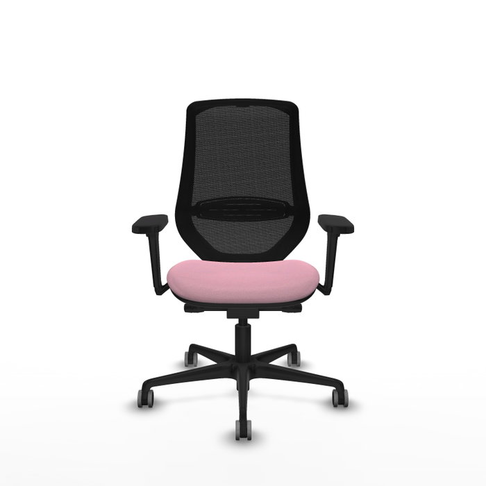 PIQUERAS Y CRESPO Silla de oficina Mardos con mecanismo Sincro/Traslack, Rosa y Negro