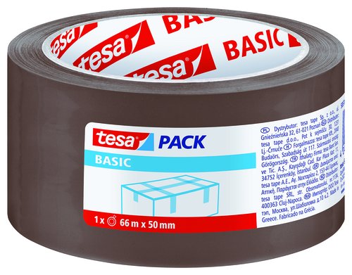 Tesa Basic Cinta adhesiva marrón 66 m x 50 mm