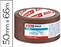 Tesa Cinta Adhesiva Marrón Basic para Embalaje, Precinto 66 m x 50 mm, 31 Micras, Cierre Seguro de Cajas y Cartones