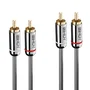 Lindy Cable de Audio Dual Phono 3m 2 x RCA Antracita