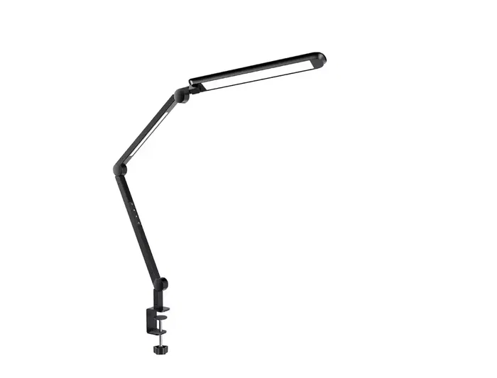 Cep Alliance Lámpara de Escritorio LED con Pinza y 2 Módulos Giratorios, 2x12W, 600lm, Ajuste Intensidad/Color, 180x115x950 mm, Negro