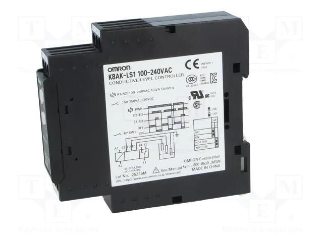 OMRON K8AK-LS1 Relé de monitorización de nivel de líquido conductivo 100-240V AC OMRON K8AK-LS1 Relé de monitorización de nivel de líquido conductivo 100-240V AC