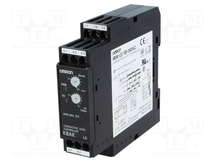 OMRON K8AK-LS1 Relé de monitorización de nivel de líquido conductivo 100-240V AC OMRON K8AK-LS1 Relé de monitorización de nivel de líquido conductivo 100-240V AC
