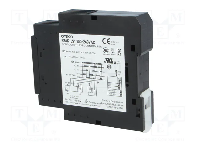 OMRON K8AK-LS1 Relé de monitorización de nivel de líquido conductivo 100-240V AC OMRON K8AK-LS1 Relé de monitorización de nivel de líquido conductivo 100-240V AC