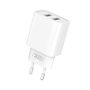 XO Cargador de móvil 2 USB 2.1A con cable tipo C