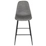 Home Deco Factory Taburete de Bar Gris, Asiento PU, Patas Hierro, Altura Asiento 70 cm