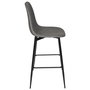 Home Deco Factory Taburete de Bar Gris, Asiento PU, Patas Hierro, Altura Asiento 70 cm