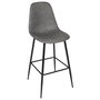 Home Deco Factory Taburete de Bar Gris, Asiento PU, Patas Hierro, Altura Asiento 70 cm