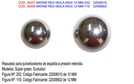 MATABI Bola de acero inoxidable 12 mm