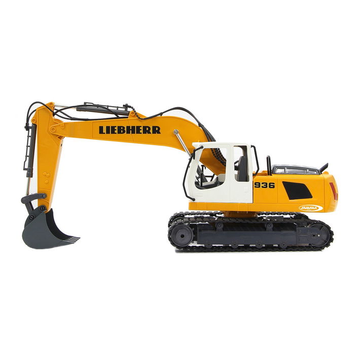 Jamara Bagger Liebherr R936 1:20 2,4G 6+ - Excavadora eléctrica radiocontrol lista usar, escala 1:20, efectos luminosos y sonoros, para niños +8 años