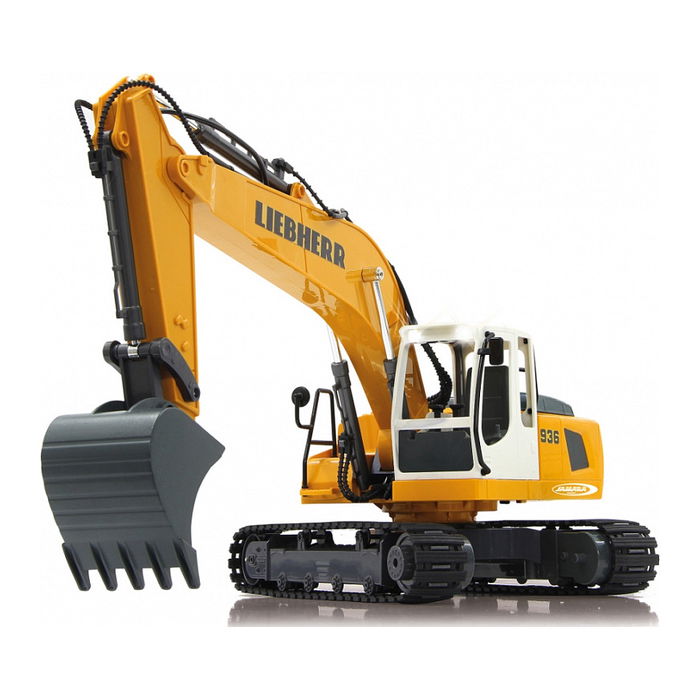 Jamara Bagger Liebherr R936 1:20 2,4G 6+ - Excavadora eléctrica radiocontrol lista usar, escala 1:20, efectos luminosos y sonoros, para niños +8 años