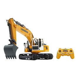 Jamara Bagger Liebherr R936 1:20 2,4G 6+ - Excavadora eléctrica radiocontrol lista usar, escala 1:20, efectos luminosos y sonoros, para niños +8 años