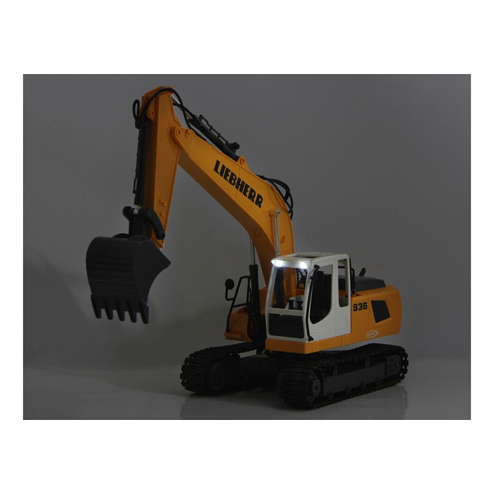 Jamara Bagger Liebherr R936 1:20 2,4G 6+ - Excavadora eléctrica radiocontrol lista usar, escala 1:20, efectos luminosos y sonoros, para niños +8 años
