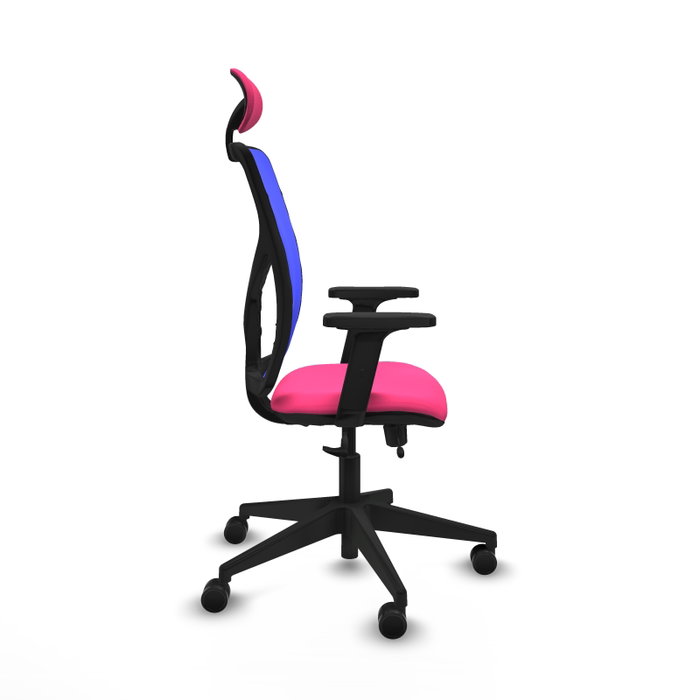 PIQUERAS Y CRESPO Silla de oficina Motilla con mecanismo Sincro/Traslack Rosa y Azul