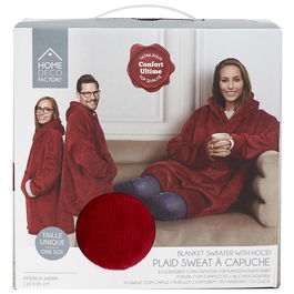 Home Deco Factory Sudadera Con Bolsillo Y Capucha Sweat Plaid Poliéster