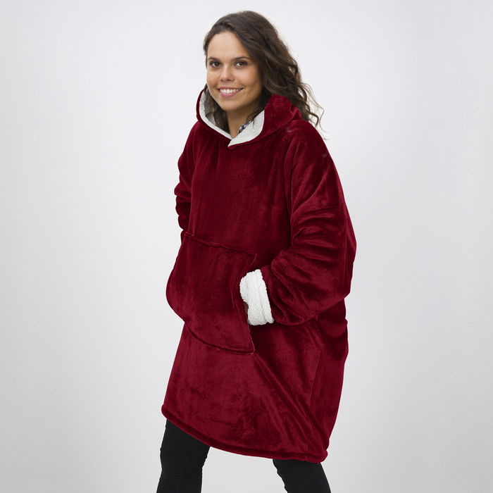 Home Deco Factory Sudadera Con Bolsillo Y Capucha Sweat Plaid Poliéster