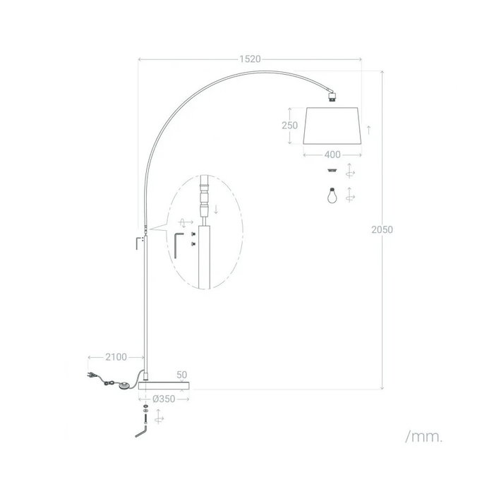 Borujerd Lámpara de Pie Metal SKD-F1000 Diseño Minimalista Moderno Bombilla E27 Borujerd Lámpara de Pie Metal SKD-F1000 Diseño Minimalista Moderno Bombilla E27