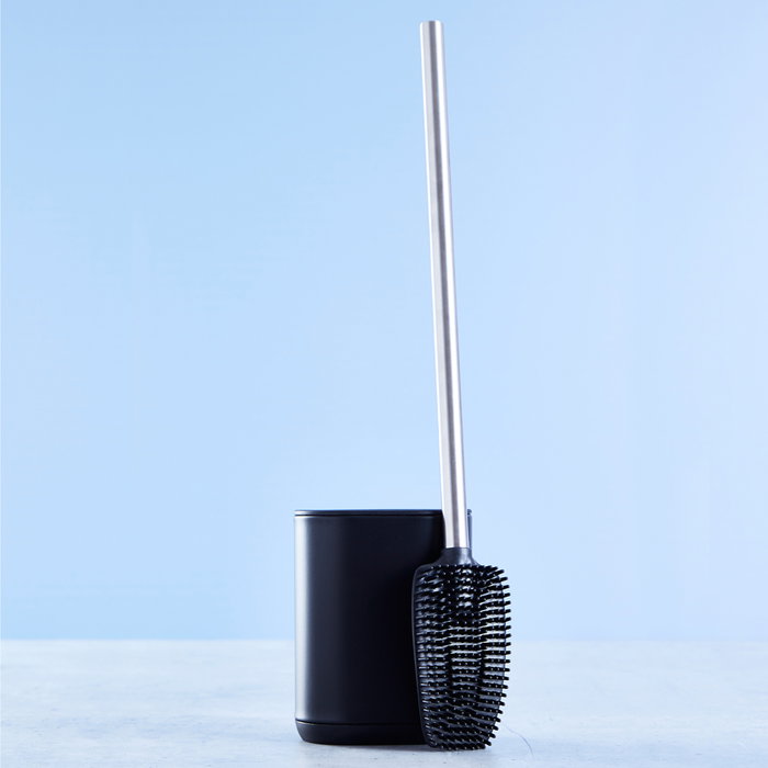 Day Escobilla Wc Acabado Negro Mate Cepillo Oval para Limpieza Taza Medidas 11,5x8 cm h.49 cm