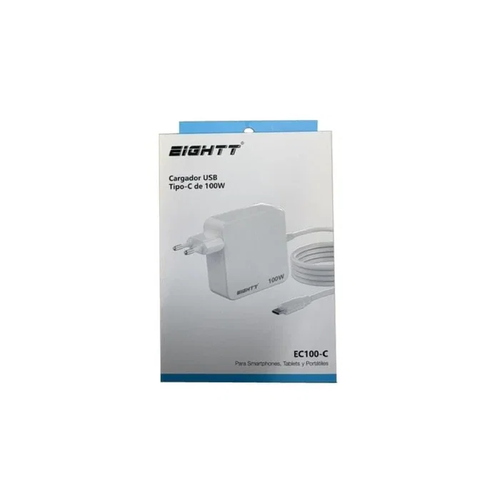 Eightt Cargador USB-C EC100-C 100W Blanco Eightt Cargador USB-C EC100-C 100W Blanco
