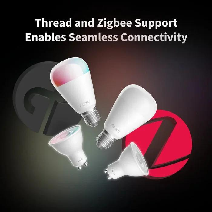 Aqara Bombilla LED Inteligente T2 E27 10,5W Zigbee/Thread/Bluetooth - Regulable, 1100 lm, HomeKit Adaptive Lighting, Compatible con Alexa, Google Home, Apple HomeKit, Matter