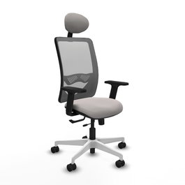 PIQUERAS Y CRESPO Silla de oficina Zulema con mecanismo Sincro/Traslack, Blanco y Gris