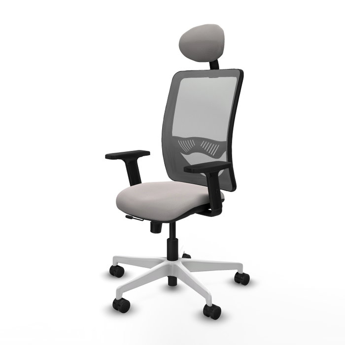 PIQUERAS Y CRESPO Silla de oficina Zulema con mecanismo Sincro/Traslack, Blanco y Gris PIQUERAS Y CRESPO Silla de oficina Zulema con mecanismo Sincro/Traslack, Blanco y Gris