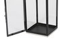 DKD Home Decor Farola Negro Plateado Acero y Cristal 18 x 18 x 41 cm Set de 2