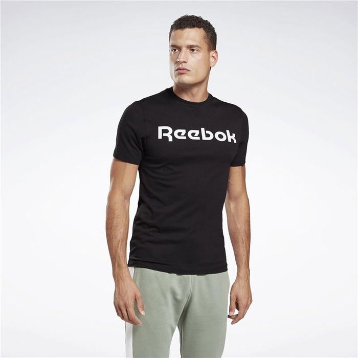 Camiseta de Manga Corta Hombre Reebok Graphic Series Linear Logo Negro