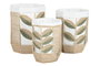 DKD Home Decor Set de 3 Cestas de Fibra y Poliéster Verde