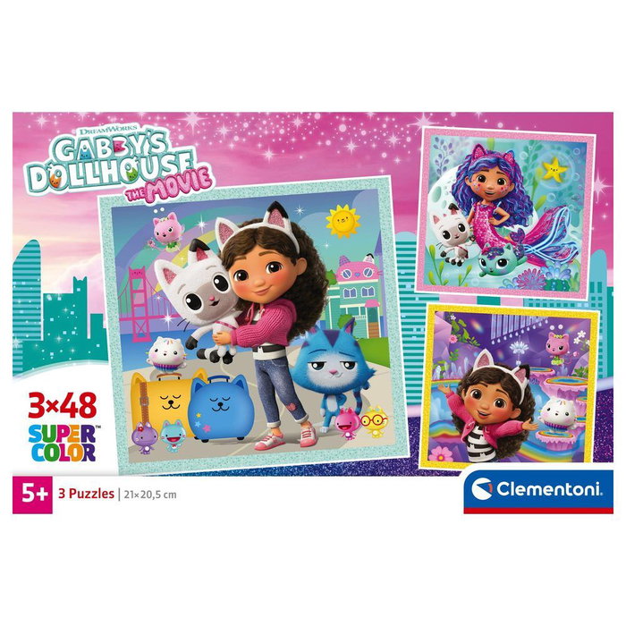 Clementoni Puzzle La Casa de Muñecas de Gabby 3x48 piezas