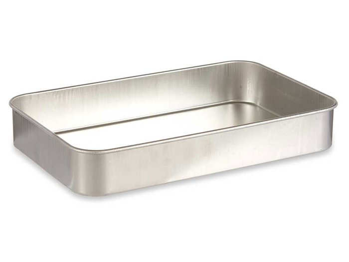 Kinvara Rustidera Aluminio 40x25 cm Plata Apta para Gas y Horno (Set de 12)