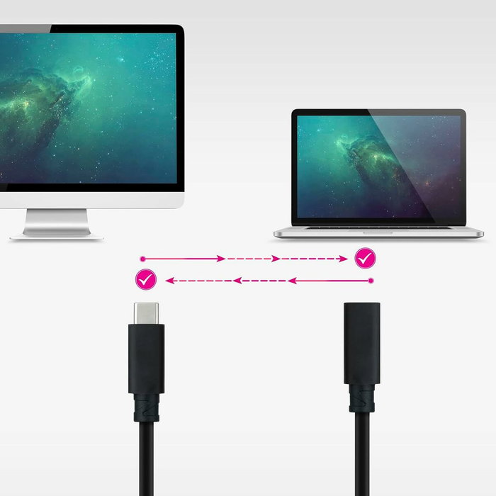 Nanocable Cable Prolongador USB-C 3.2 Gen2x2 20Gbps 100W 4K/60Hz 1m Negro Nanocable Cable Prolongador USB-C 3.2 Gen2x2 20Gbps 100W 4K/60Hz 1m Negro