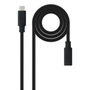 Nanocable Cable Prolongador USB-C 3.2 Gen2x2 20Gbps 100W 4K/60Hz 1m Negro