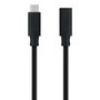 Nanocable Cable Prolongador USB-C 3.2 Gen2x2 20Gbps 100W 4K/60Hz 1m Negro