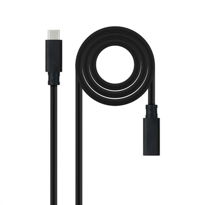 Nanocable Cable Prolongador USB-C 3.2 Gen2x2 20Gbps 100W 4K/60Hz 1m Negro Nanocable Cable Prolongador USB-C 3.2 Gen2x2 20Gbps 100W 4K/60Hz 1m Negro