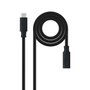 Nanocable Cable Prolongador USB-C 3.2 Gen2x2 20Gbps 100W 4K/60Hz 1m Negro